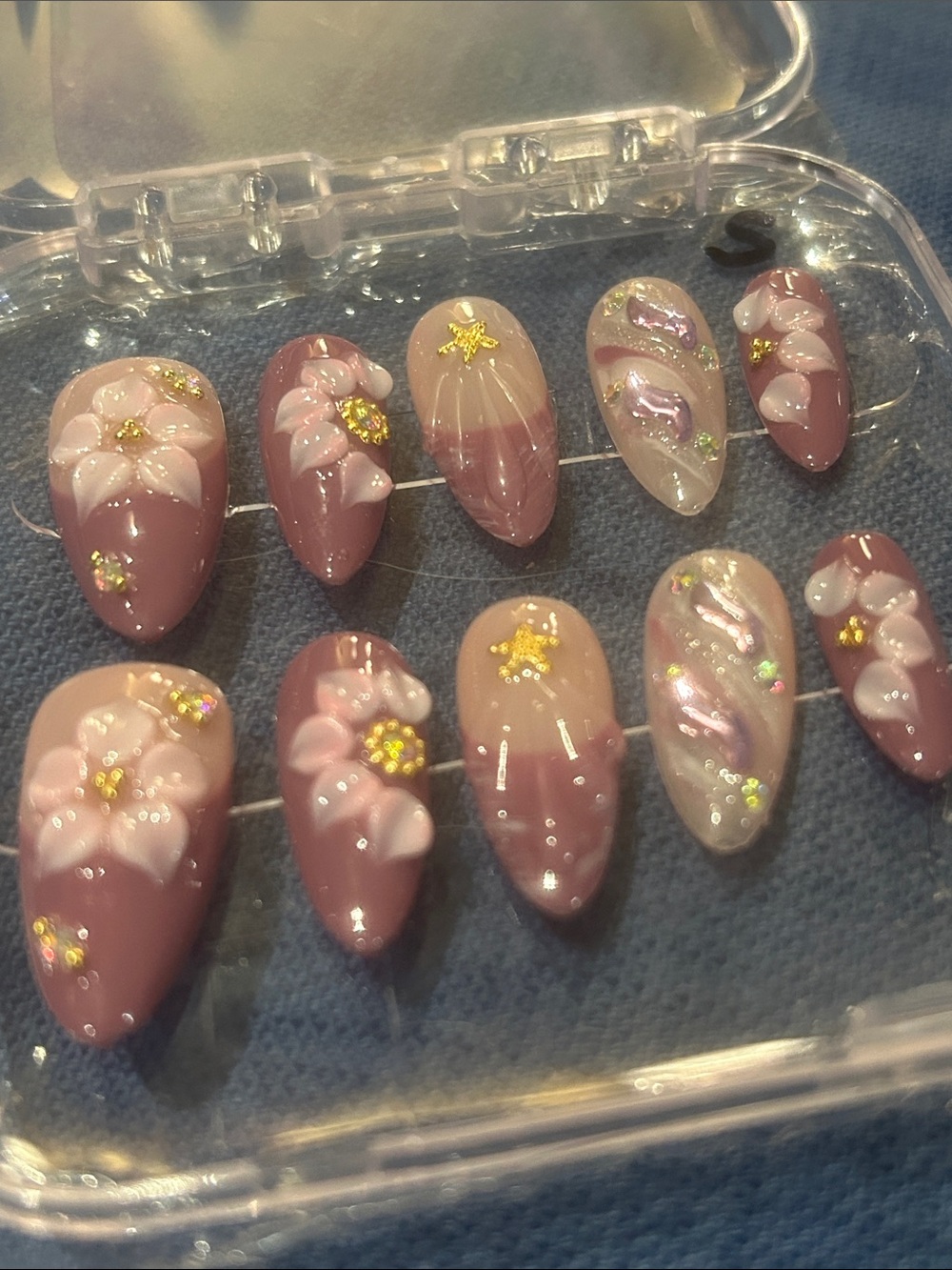 Medium Length Almond - Handmade Artisan Press On Nails